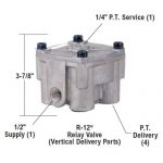 286370X R-8 Relay Valve – Service Port 90° From Flange, Replacement For Bendix 286370, F224690 & Many Others