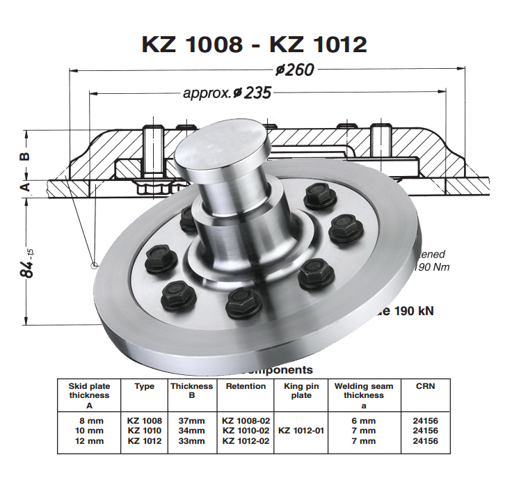 replacement kingpin plate for pinbox replacement kingpin plate for pinbox