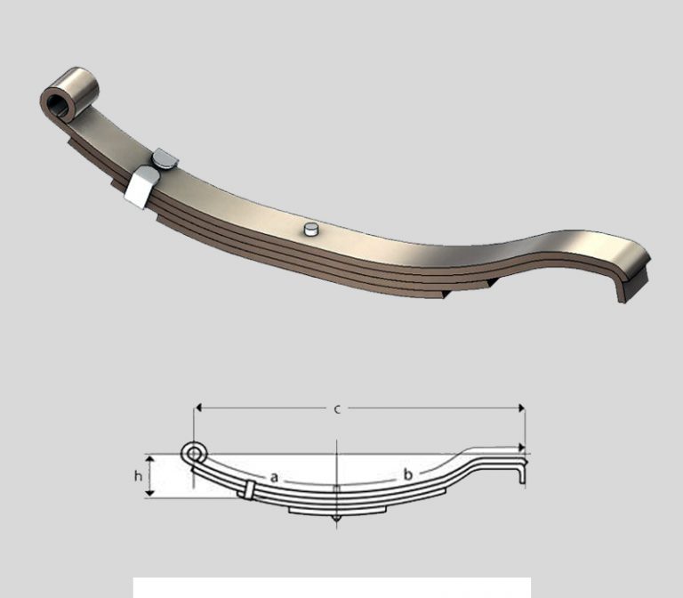 4 Leaf Hook End Slipper Spring 26.48" Long For 4000lb Trailer Axle Replace UNA230