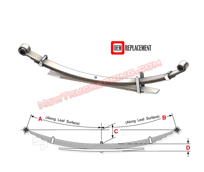 Replacement 1984-1988 Toyota Pickup and Chassis Cab 4wd – Rear Leaf Spring 3/1 Leaves 1988 Toyota Pickup 4x4 Rear Leaf Springs