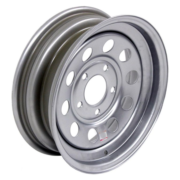 Dexstar Steel Mini Mod 15 Inch Silver Trailer Wheel Rim 5 on 5 (Width 5″)