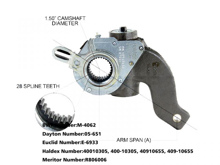 Haldex 40010305 Slack Adjuster 1.5 Inch 28 Spline, 6 Inch Span